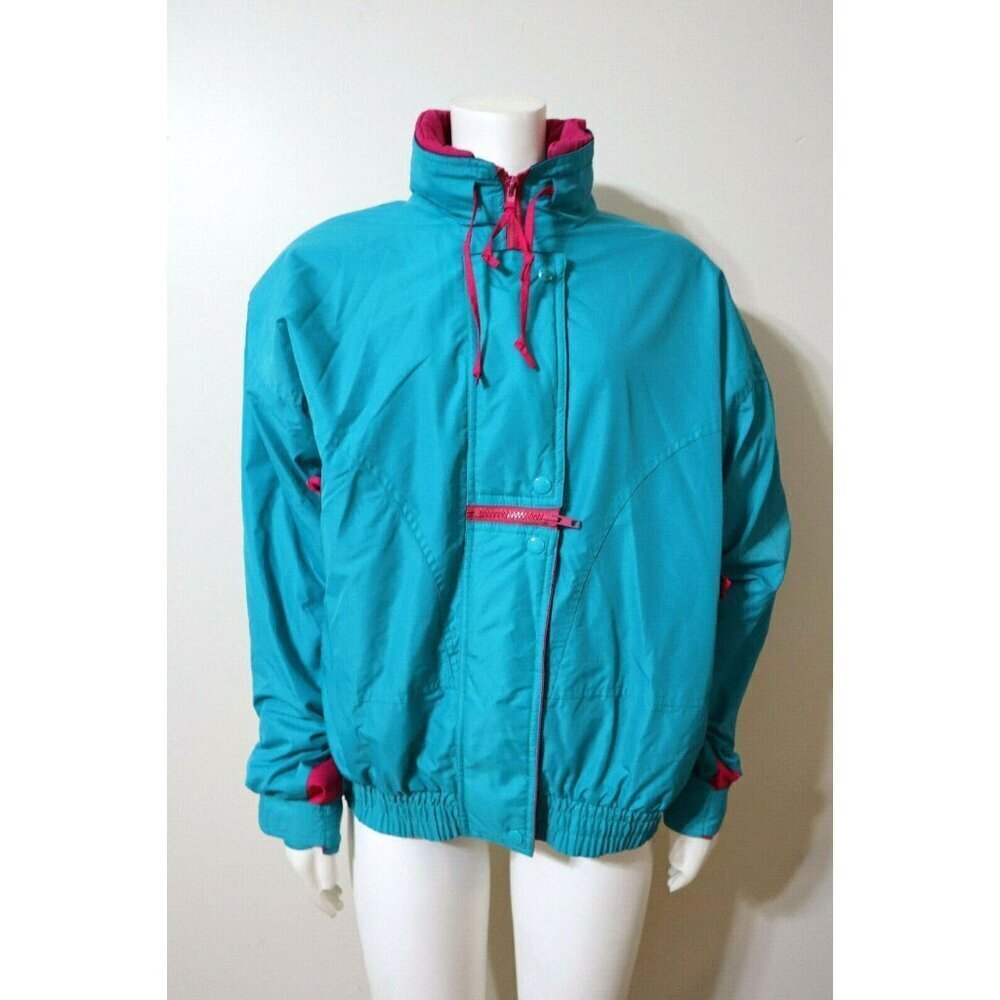 90s VINTAGE TEAL GREEN WINTER COAT - CABIN CREEK - SIZE M - REMOVABLE LINING